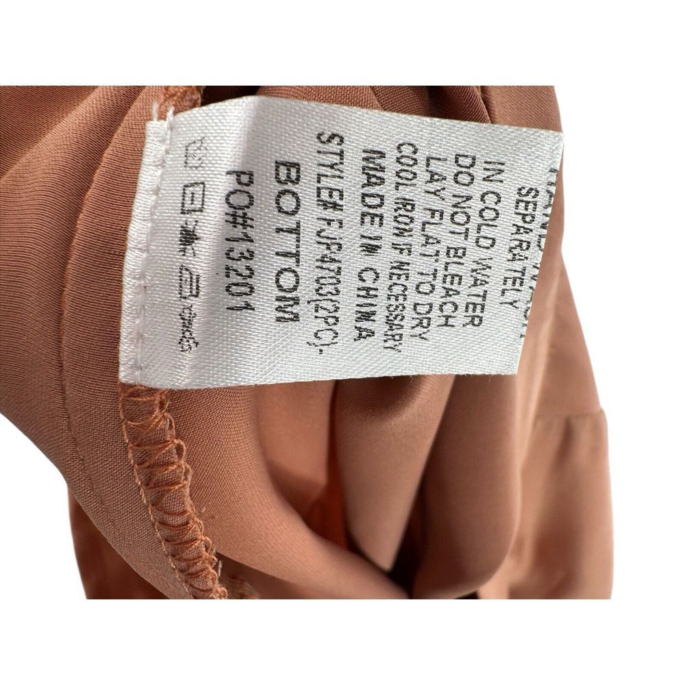 FATE 2pc Satin Cropped Wrap Blazer & Wide Leg Pant‎ Set Brown Medium Large NWT - Picture 15 of 16